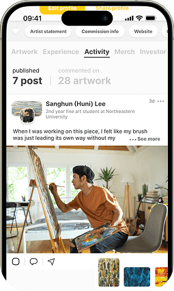 Artist painting